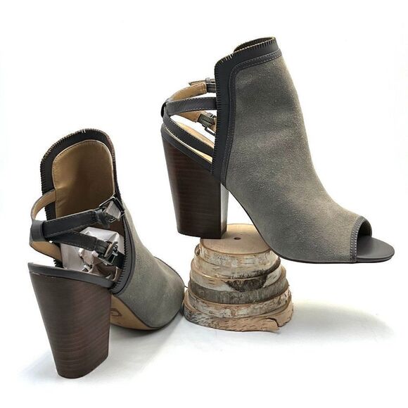 Joe's Jean Open Toe Taupe Suede Sandal - Picture 1 of 8